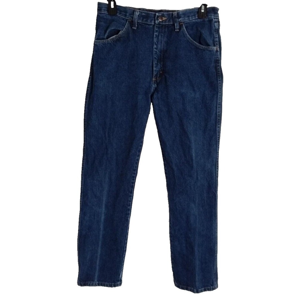 EUC Rustler Jean Men Size 34W 32L Blue Denim Reg Fit Straight Leg‎ Ranch Work